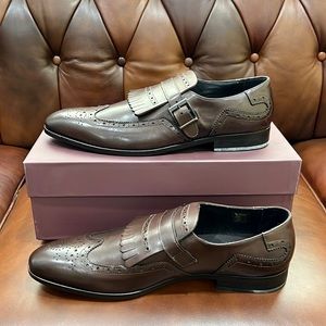 Leonardo Principi Made in Italy 100% Calfskin Dark Brown Loafers